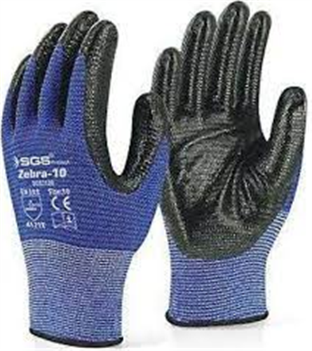 SGS ZEBRA - 10 ( NİTRİL ELDİVEN ) MAVİ 7120